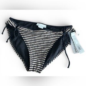 Robin Piccone Striped Bikini Bottom Large NWT | Tie Side | Style 470763